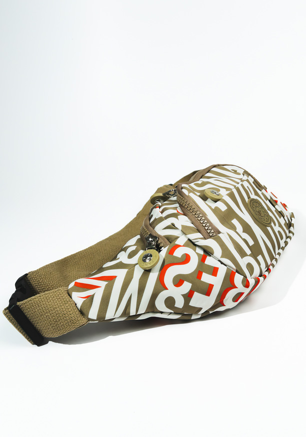 PRINTED BEIGE FANNY PACK